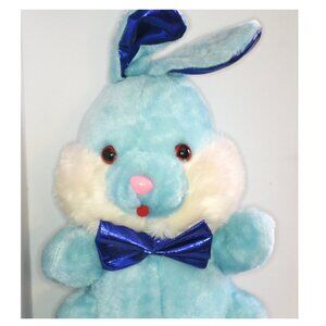 Shalom Toy Company Plush 16 Inches Long Blue Bunny With Bow Tie Decor Easter